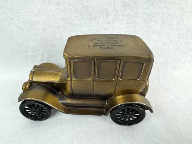 Kansas Federal Savings and Loan Advertising on 1926 Ford Model T Metal Coin Bank