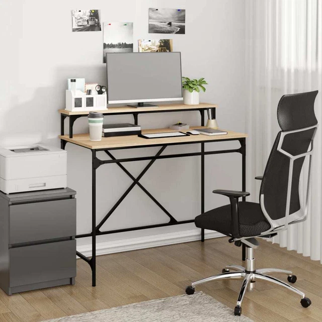 Schreibtisch Sonoma-Eiche 100x50x90  Holzwerkstoff und Eisen F5E7