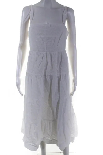 Line & Dot Womens Charlotte Embroidered Dress - White Size L