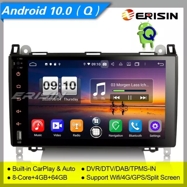 Android 10 Mercedes Benz Autoradio W169 W245 Viano Vito DAB+ GPS CarPlay 9" 8792