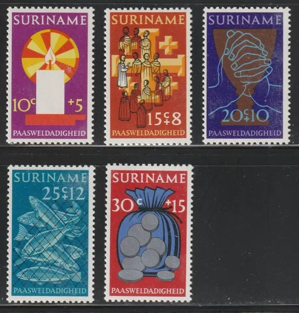 Suriname    1972    Sc # B 182-86   Easter   Chrities    MNH