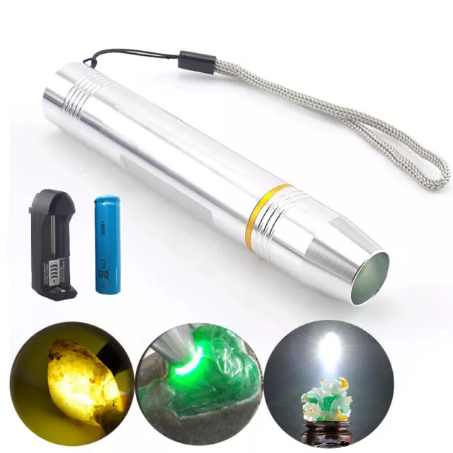 Jewelry jade stone high power LED detection flashlight white flash light torch