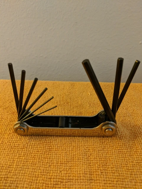 Vintage Eklind #91-S 9 Piece Fold-Up Hex Key Set. Excellent condition.
