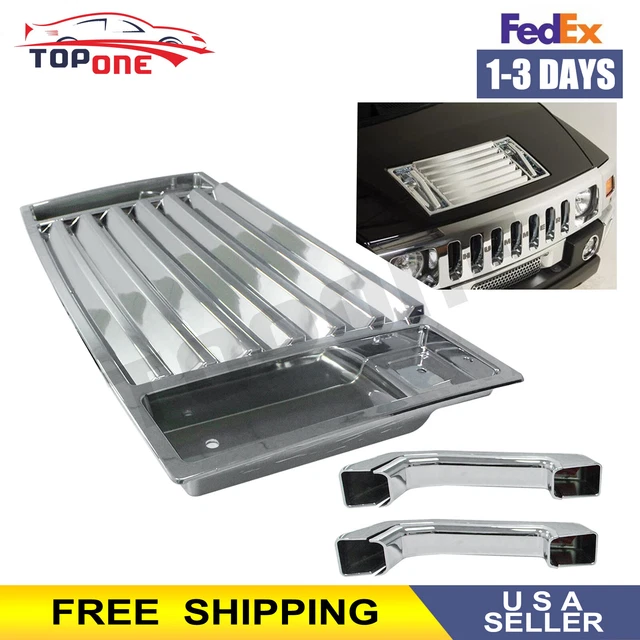 HOOD DECK VENT Panel grille with Handle Covers Chrome For 20032009
