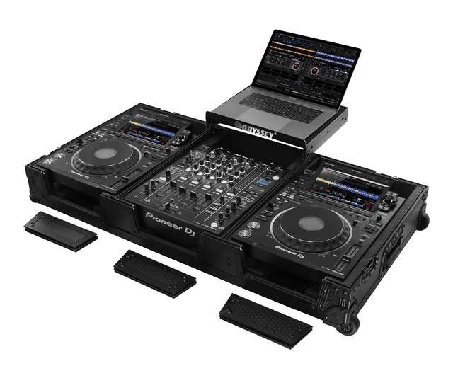 Odyssey 810141 Case for 12" DJ Mixers and Two Pioneer CDJ-3000 DJ Multi Players
