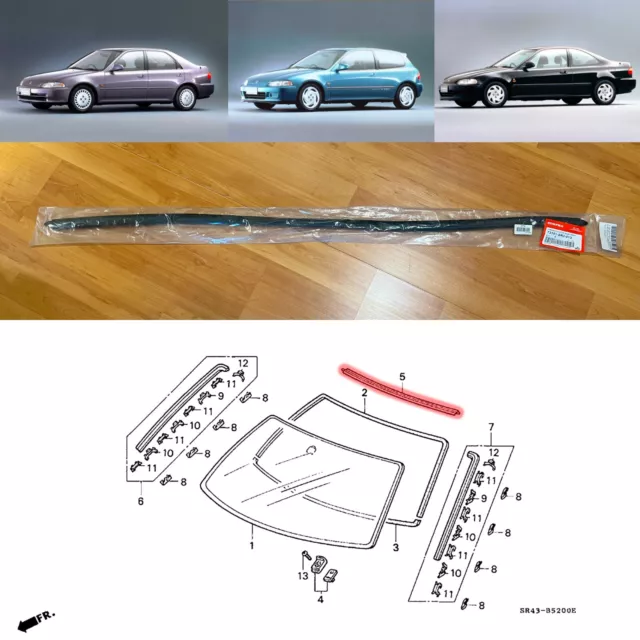Front top windshield weatherstrip rubber seal for Honda Civic EG Ferio 92-95