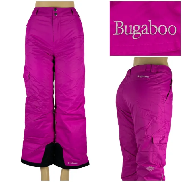 Columbia Bugaboo Girls Large 14/16 Ski Snow Board Pants Pink Omni Heat Tech EUC