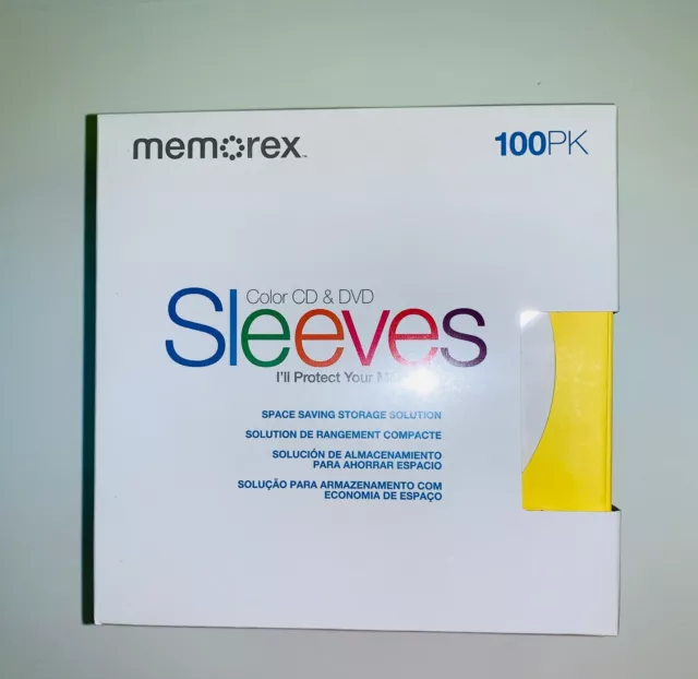 600 Memorex Assorted Color(5 Colors) Paper CD Sleeves with Window & Flap (01969) 2