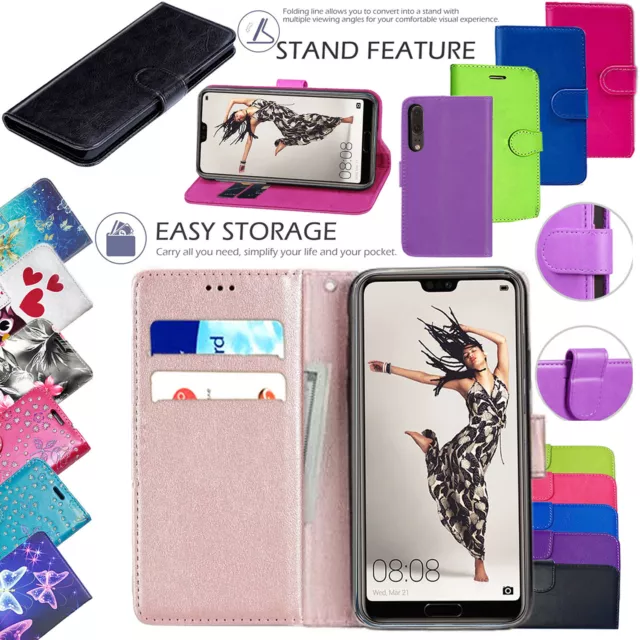 For Huawei P20 P20 Lite/ P20 Pro Smartphone Wallet Flip Leather Phone Case Cover