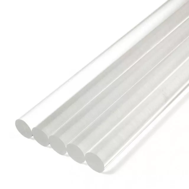 6MM CLEAR ACRYLIC ROUND PLASTIC ROD PERSPEX BAR x 5 500MM LONG LENGTHS