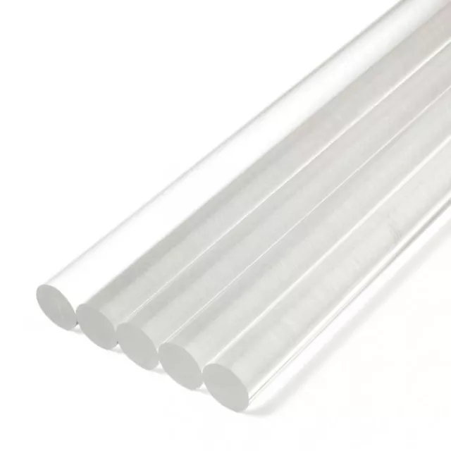 6MM Trasparente Acrilico Plastica Rotondo Asta perspex BAR X 5 500MM Lunghezza