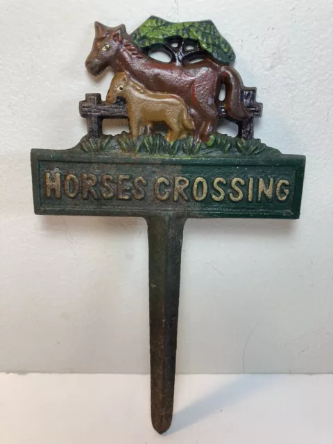 Cast Iron HORSE AND COLT Garden Stake Patio Home Decor
