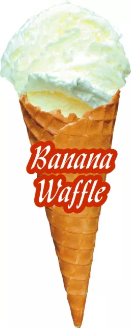Soft Scoop Banana Ice Cream Waffle Sticker Large