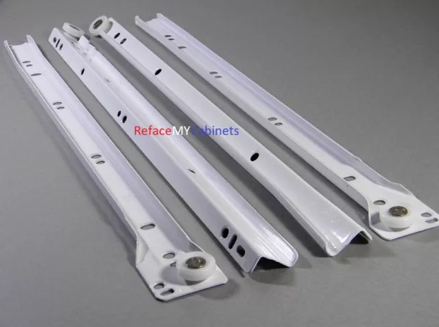 KV 1805 3/4 Extension White Epoxy Drawer Slides - 22 Inch