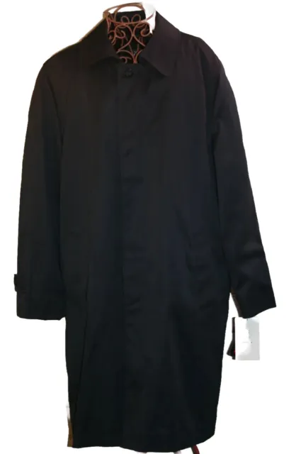 William Wallace NWT Navy Blue Men's Trench Coat Size 44 reg. Thinsulate lining