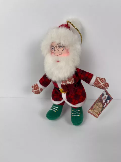 Vintage 2003 Mary Engelbreit Santa Claus Christmas Ornament Fabric New with Tag