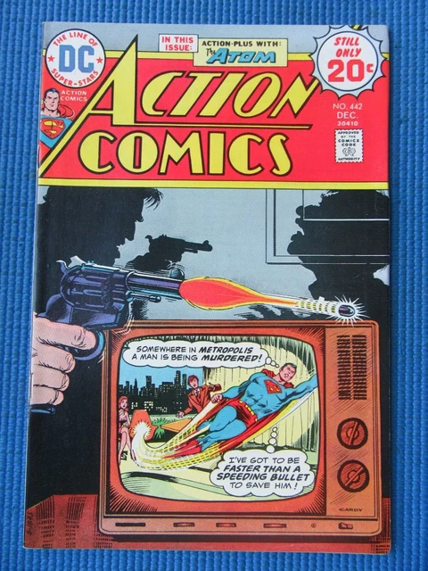 Action Comics # 442 - (Vf+)  -Superman-The Atom-The Midnight Murder Show