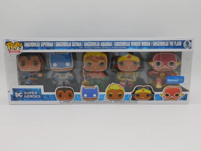 Funko POP! Heroes DC Super Heroes Gingerbread Walmart Exclusive 5 Pack