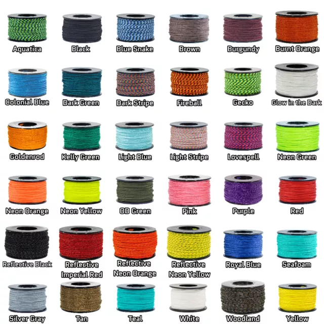 Paracord Planet Micro Cord - 28 Colors - 1, 2, and 5-Packs - 125-Foot Spools