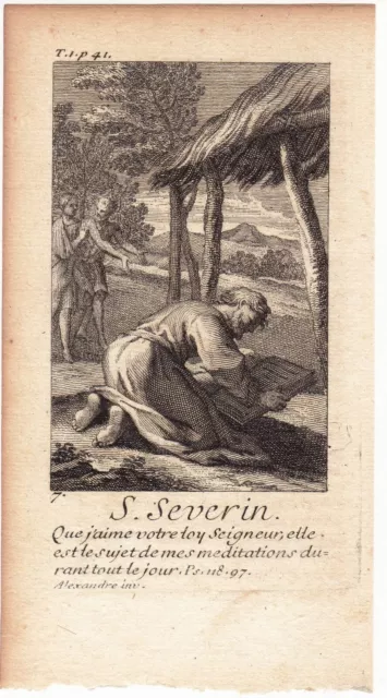 Portrait XVIIIe Saint Séverin de Paris Ermite 1719
