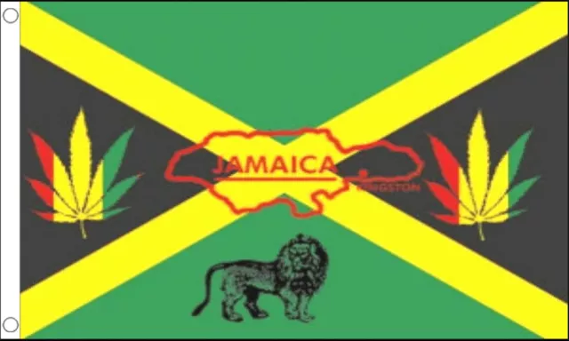 Jamaica Rastafarian Lion of Judah 5'x3' Flag