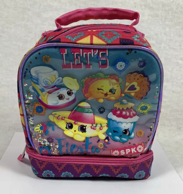 NEW SHOPKINS LET'S FIESTA INSULATED LUNCH BAG, Multi Color
