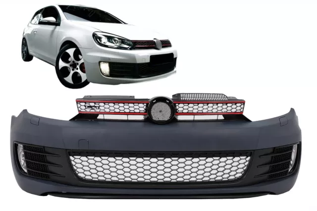 Paraurti anteriore per VW Golf VI 6 08-13 Griglia Fendinebbia GTI Look