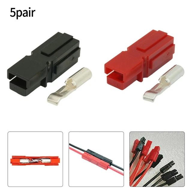 5 Paires De 30AMP Connecteur & Caoutchouc Noir Housses / Manches Haute Fréquence