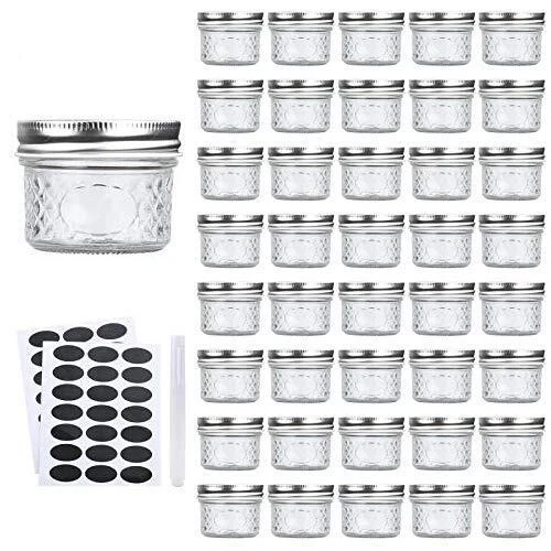 Mini Mason Jars Glass Canning Jars4 OZ Jelly Jars With Regular Lids（S...