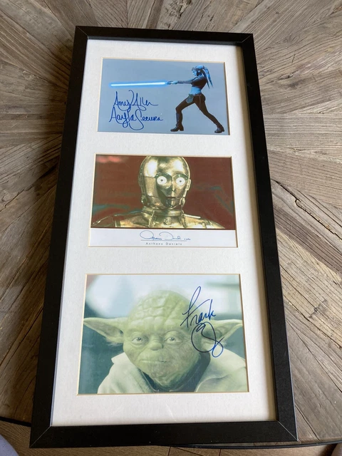 Star Wars Digitaly signed post cards framed