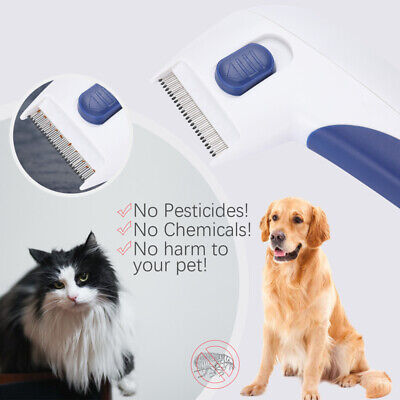 Electric Dog Anti Flea Comb Head Lice Remover Pets Puppy Cat Battery Operated 3