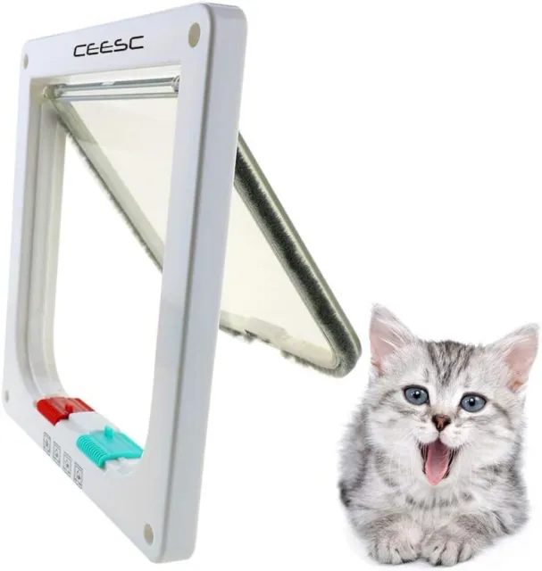 Puerta magnética para Mascotas con Puerta abatible y Cerradura de 4 vías para G