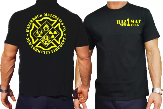 T-Shirt, navy,  "HazMat Co.1"  (Gefahrguteinheit)