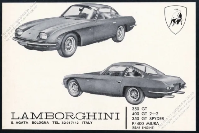 1966 Lambroghini 400 GT 400GT 2+2 car photos vintage print ad