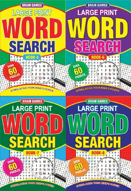 60 PUZZLES PER Book A4 Size Word Search Puzzle Books Large Print NEW ...