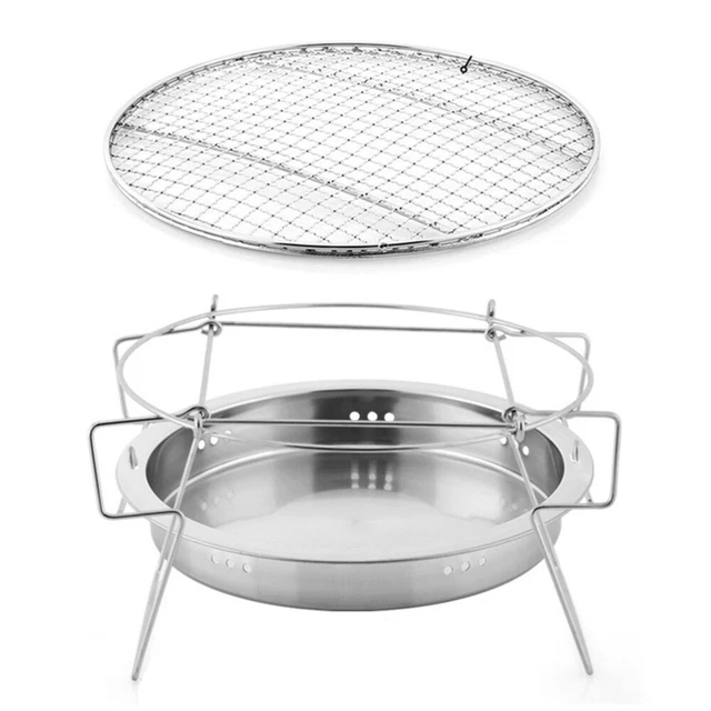 Griglia Barbecue Pieghevole Portatile In Acciaio Inox 410 - Antiaderente, Per Carbonella, Picnic E Campeggio