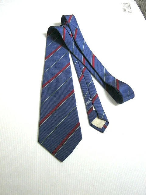 Cravate Guy Laroche Originale - 100% Soie Pure, Faite En Italie, Modèle Regimental Orange