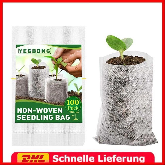 10pcs Biodegradable Nursery Plant Growing Bags Nonwoven Seedling Planter Pouch