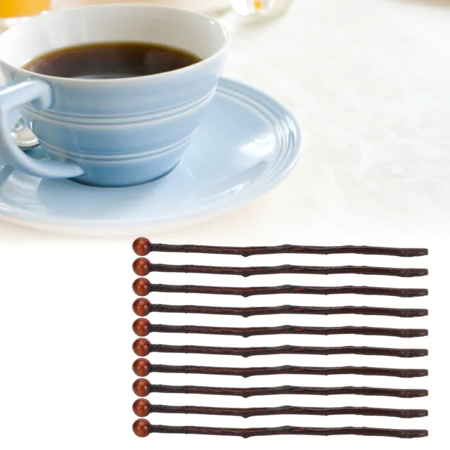 US 10Pcs Reusable Coffee Stir Stick Wooden Mixing Stirrers Stirring Rod For