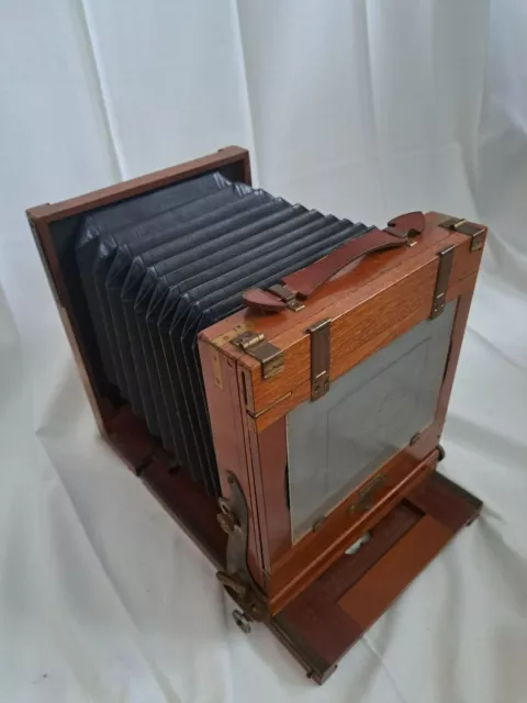 Antike Plattenkamera mit Ziharmonika Balg und zwei Fotoplatten Alter ca. 1910