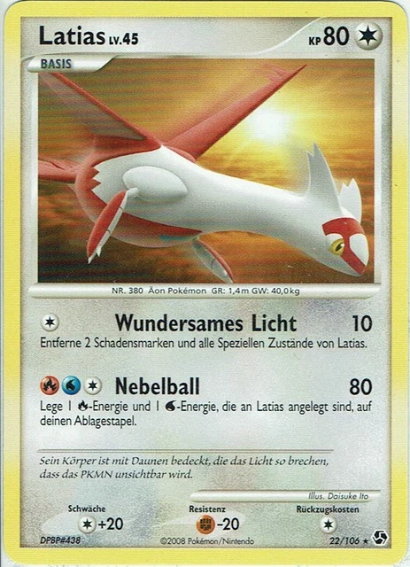 Pokemon Trading Card Epic Begegnungen No. 22/106 Latias German