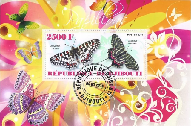 Bloc 2014 Used Papillons Butterflies /