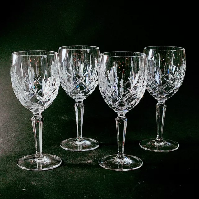 4 (Four) GORHAM LADY ANNE Cut Lead Crystal Wine Glasses-Signed RETIRED