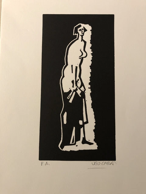 Xilo Linoleum Ugo Carà Modella EA 1936 15 X 30,2 Cm