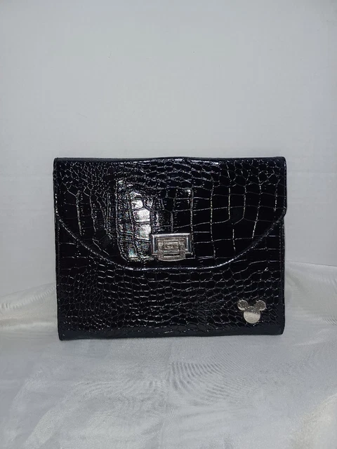Disney Parks Mickey Mouse iPad/Tablet Case Flat Pouch Black Faux Alligator Skin