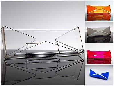 Slato Porta Posta Porta Lettere e vuotatasche da Tavolo Design Moderno in plexiglass Holly Colore Trasparente 