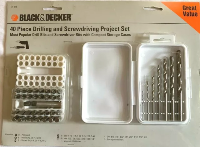 BLACK & DECKER Drilling and Screwdriver KIT 71-963 ~ 150 Pieces In