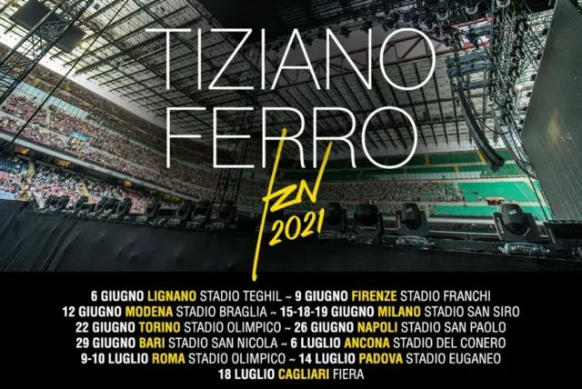 2 Biglietti concerto Tiziano Ferro TZN San Siro, Milano 15 giugno 2021 - Natale!