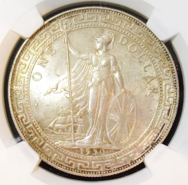 Great Britain: George V Trade Dollar 1930-B MS63+ NGC, Bombay mint.