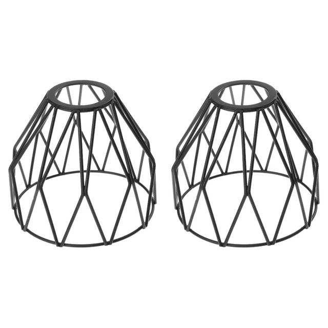 2x cage de garde d'ampoule en métal abat-jour suspendu